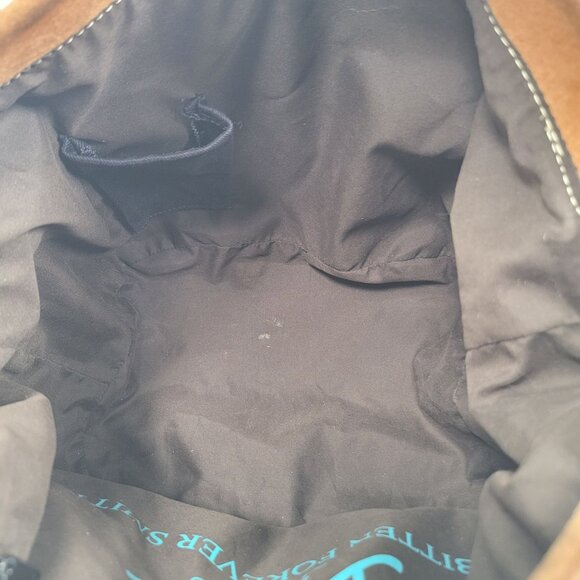 Tylie Malibu Women's Tan Suede Leather Hobo Shoulder Bag - Picture 8 of 11